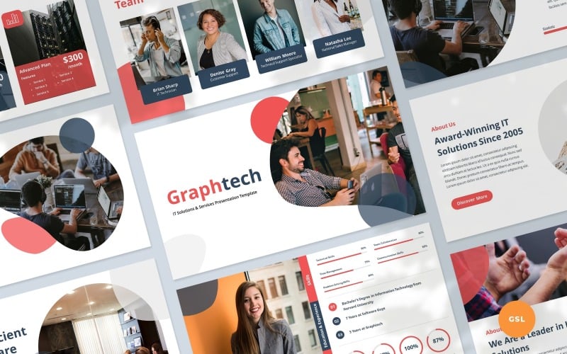 Graphtech - IT解决方案和服务谷歌幻灯片演示模板