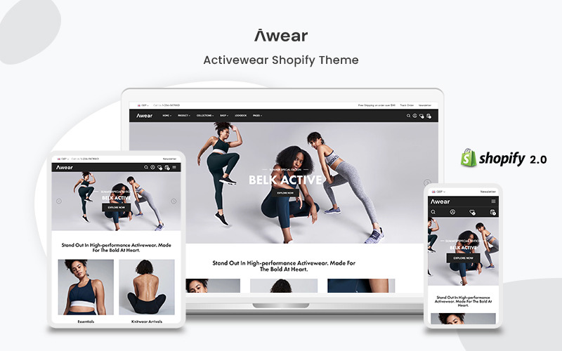 Awear: el tema premium de Shopify para ropa de dormir