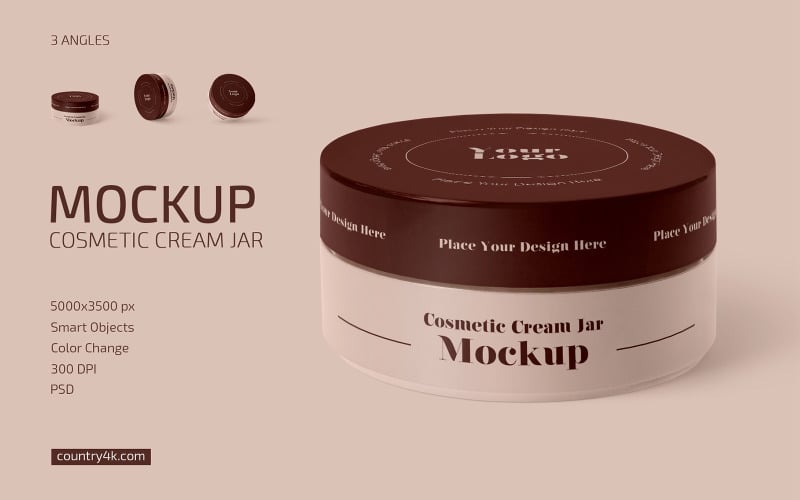 Matte Cosmetic Cream Jar Mockup Set