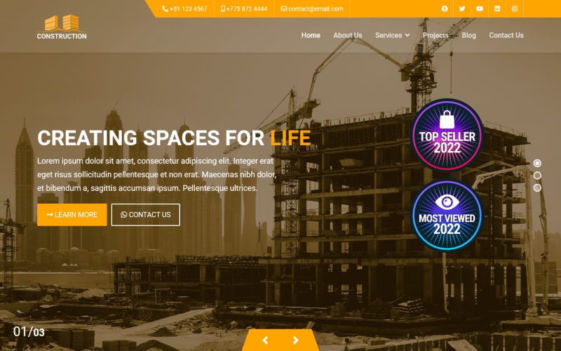 Construction - Joomla 4 & 5 Template With Prebuilt Websites