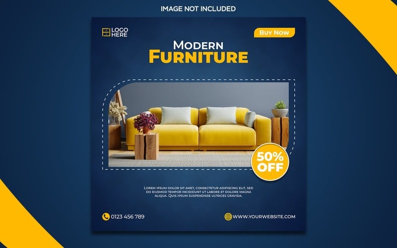 Post zum Verkauf von Möbeln für Social Media und Instagram
