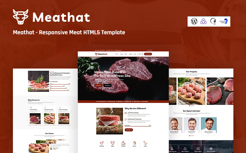 Meathat - Responsive Fleisch-Website-Vorlage