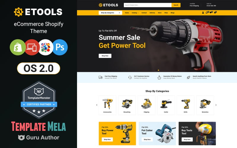 电动工具和手动工具的主题是Shopify