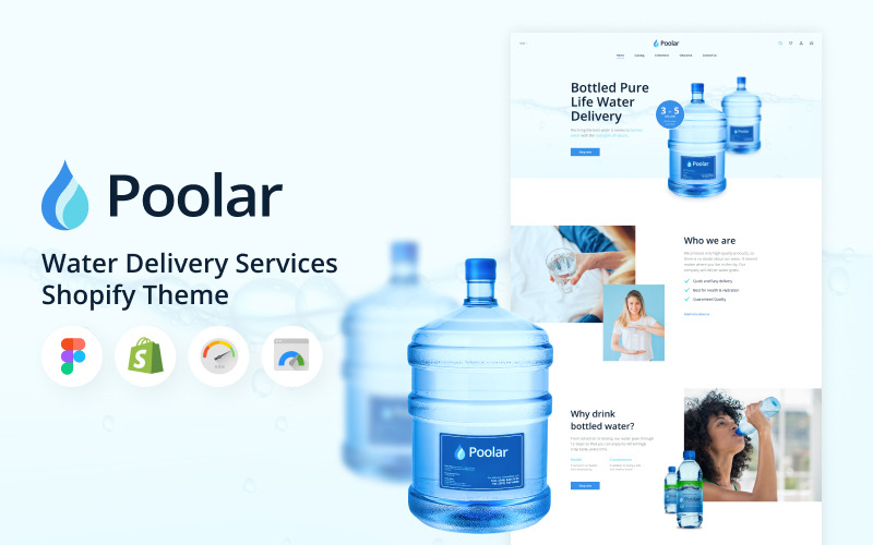 Poolar - Tema Shopify per i servizi di consegna dell'acqua