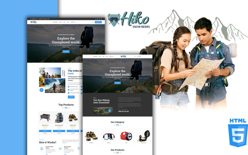 Hiko徒步旅行和徒步旅行HTML5网站模板