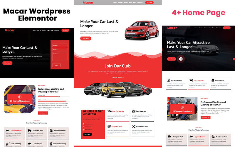 Macar Autowäsche und Reparatur WordPress Theme