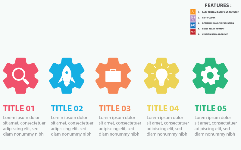 Plantilla de infografía de vector de engranaje