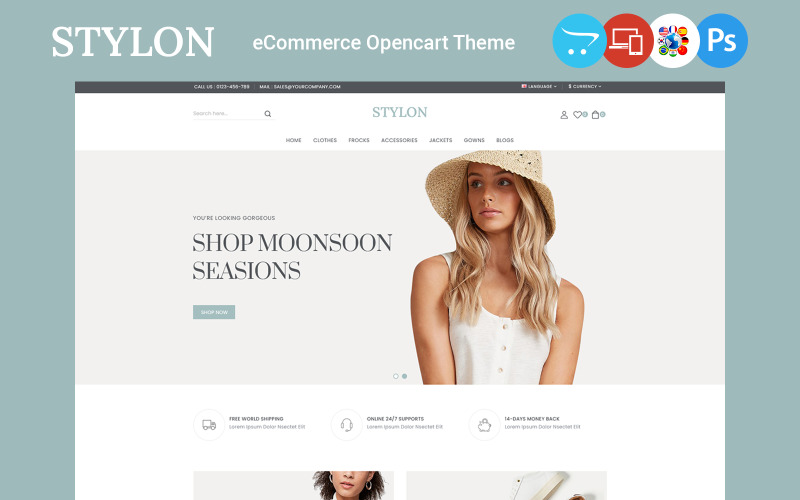 Stylon - тема OpenCart для модного магазину