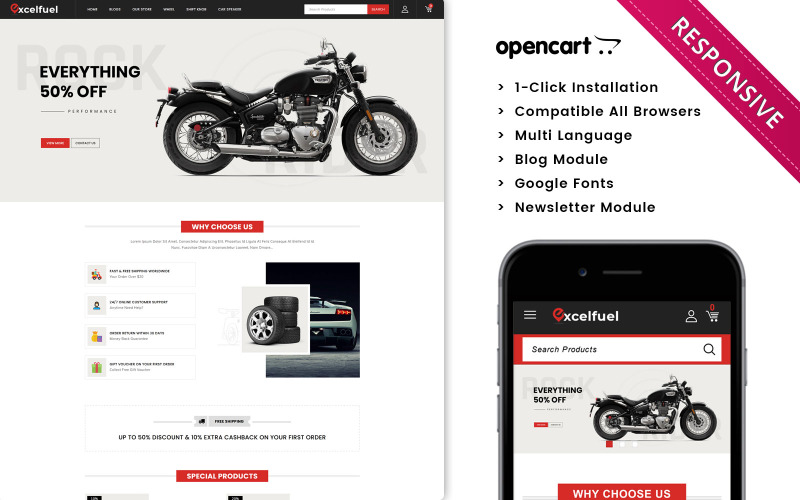 Excelfuel - The Automobile Store Responsive Opencart-thema