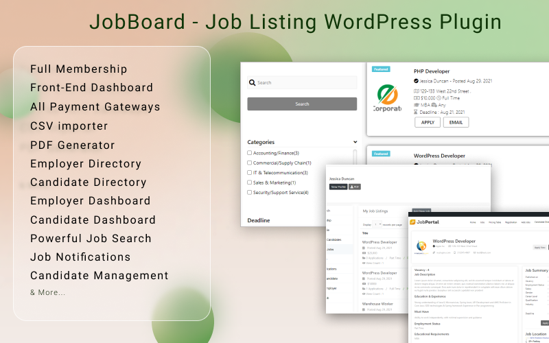 JobBoard Stellenanzeige WordPress Plugin