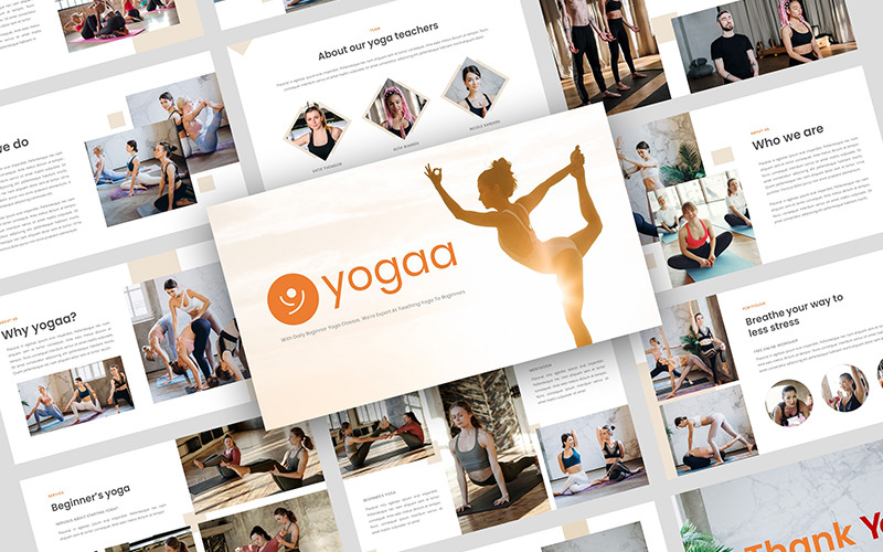 瑜伽a - Modelo de 演示文稿 de apresentação de ioga