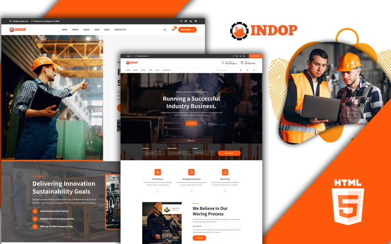 Indop Construction Tools Shop HTML5-websitesjabloon