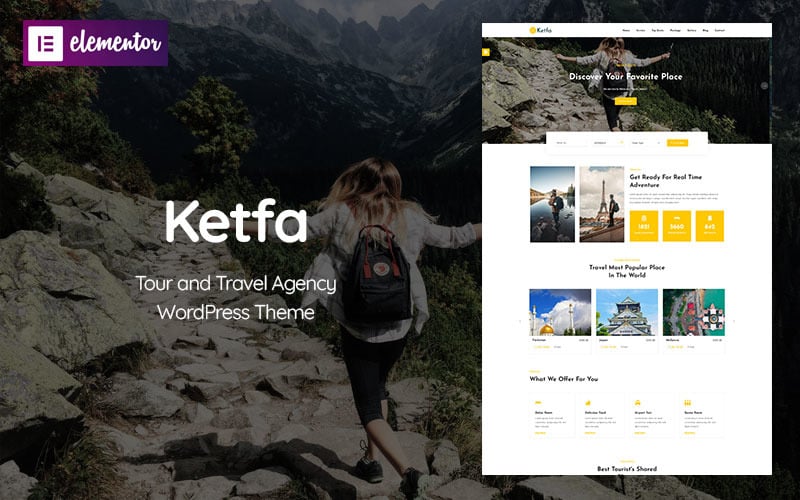 Ketfa - WordPress主题为旅行社和短途旅行