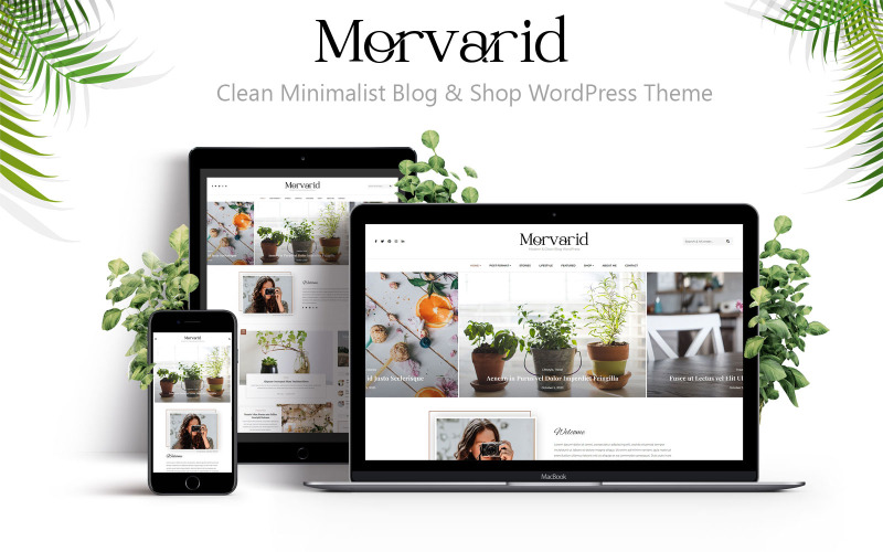 Morvarid -干净的极简主义博客 & 商店WordPress主题