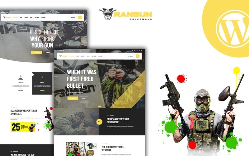 Motyw WordPress Rangun Paintball i sporty ekstremalne