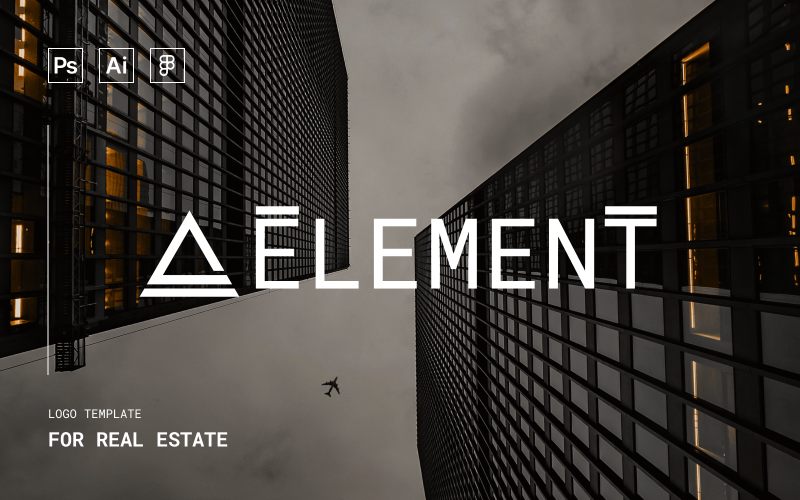 Element - Sjabloon voor abstract onroerend goed-logo