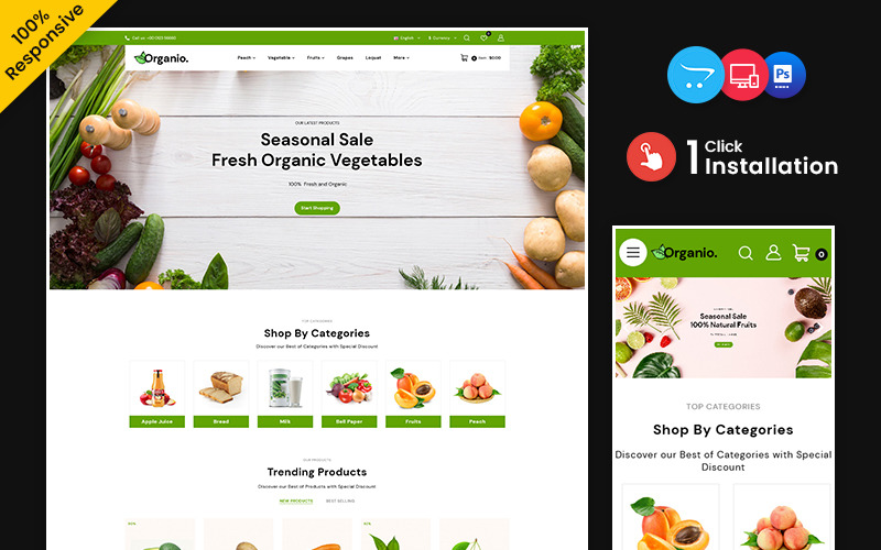 Organio - Loja de frutas e vegetais Opencart