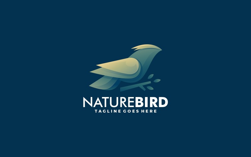 Logo colorato sfumato di uccelli naturali