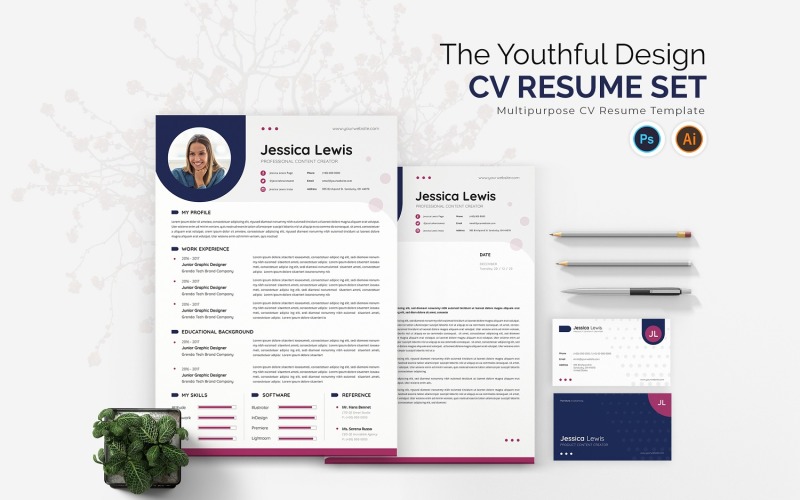 Youthful Design CV Resume Set