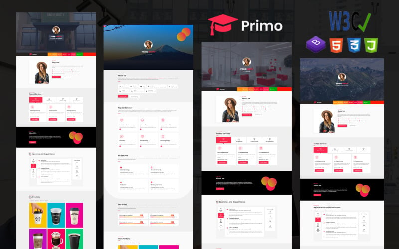 Primo |个人作品集 & 简历HTML5模板.