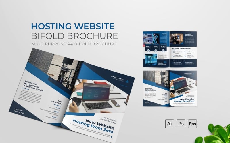 Brochure Bifold del sito web di hosting