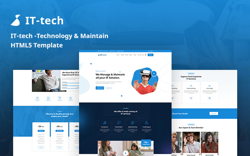 Ittech – Technologie et maintenance d'un modèle de site Web réactif