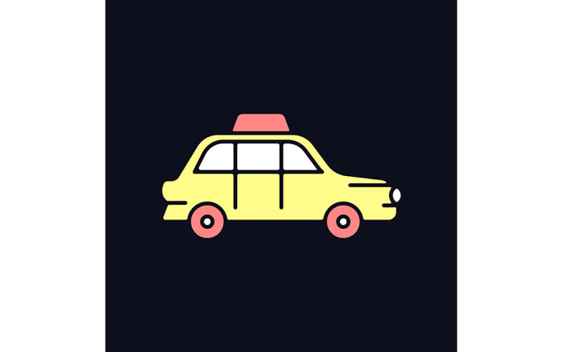 伦敦出租车RGB颜色图标的黑暗主题向量