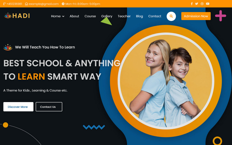 Hadi - Kids Learning Center HTML5 målsidamall