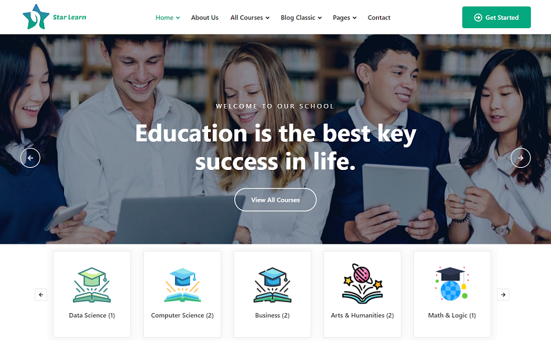 Star Learn - Skola, högskola, universitet, LMS och onlinekurs WordPress Elementor Template Kits