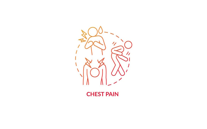Chest Pain Red Gradient Concept Icon