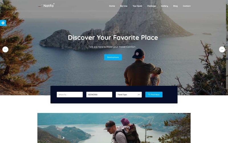 Natfa – šablona digitální agentury pro výlety a cestování