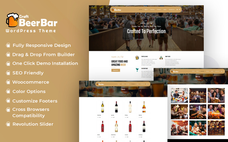 Craft Beer Bar Тема WooCommerce