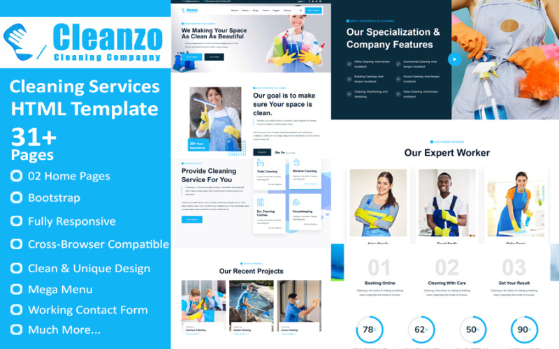 Cleanzo -清洁服务HTML网站模板