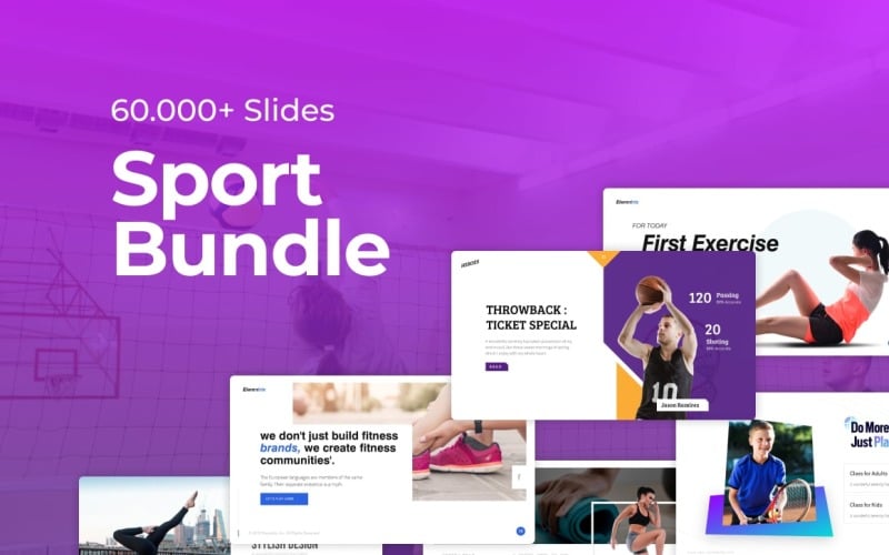 60.000+ Szablon PowerPoint Bundle sportowy