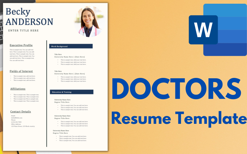 CV D'UNE PAGE / Modèle de CV pour les MÉDECINS.