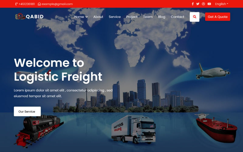 Qabid - Logistic & 交通运输登陆页模板