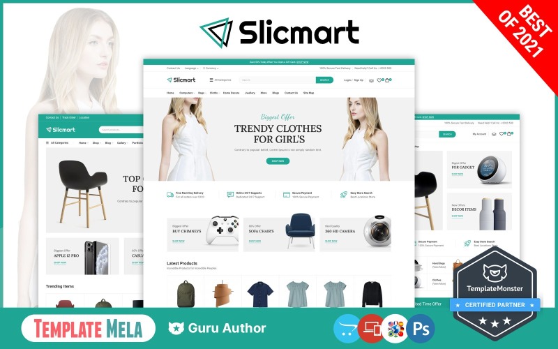 Slicmart - Tema OpenCart multiuso per elettronica, moda e megastore