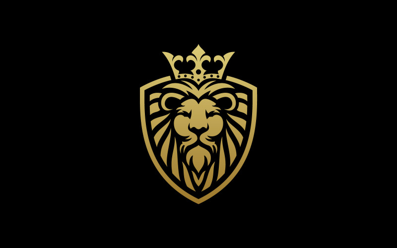 Aslan Kral Taç Logo Şablonu