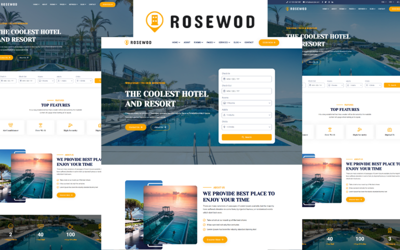 Rosewod - Hotel & 度假HTML5模板