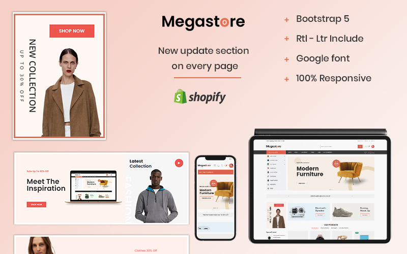 Megastore - Elektronik & prylar Premium Shopify-tema