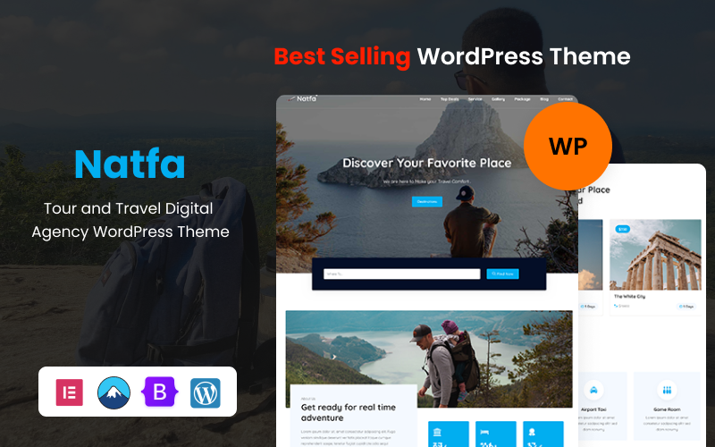 Téma WordPress Natfa - Tour and Travel Digital Agency