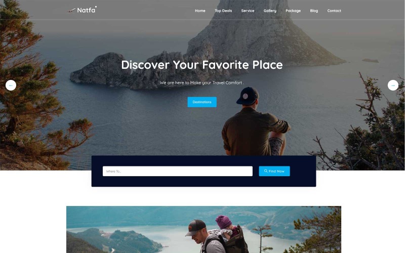 Téma WordPress Natfa - Tour and Travel Digital Agency