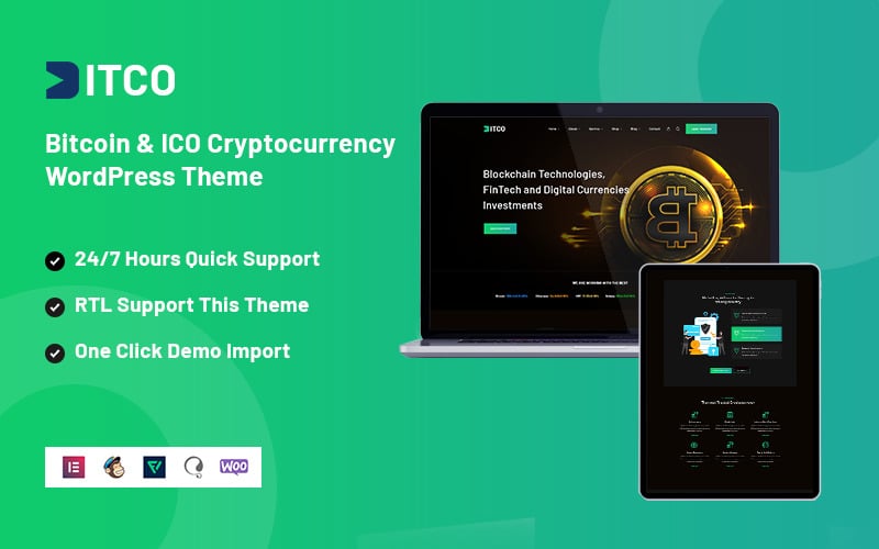 Bitco - Bitcoin And ICO Cryptocurrency Responsivt WordPress-tema