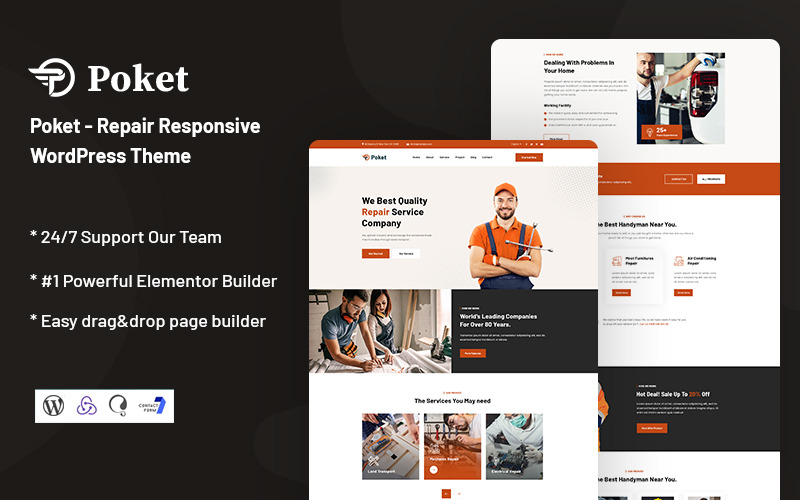 Poket - Reparera responsivt WordPress-tema