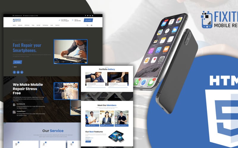 Fixitex Mobile And Electronic Repair Landing Page Template
