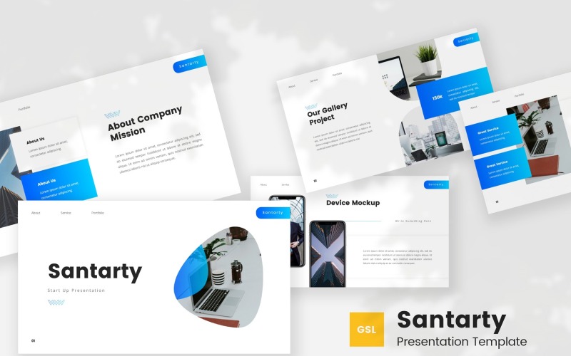 Santarty - Modèle de diapositives Google Pitch Deck