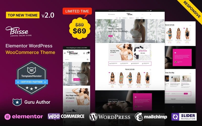 Blisse - Lingerie Beauty and Fashion Elementor WooCommerce Teması