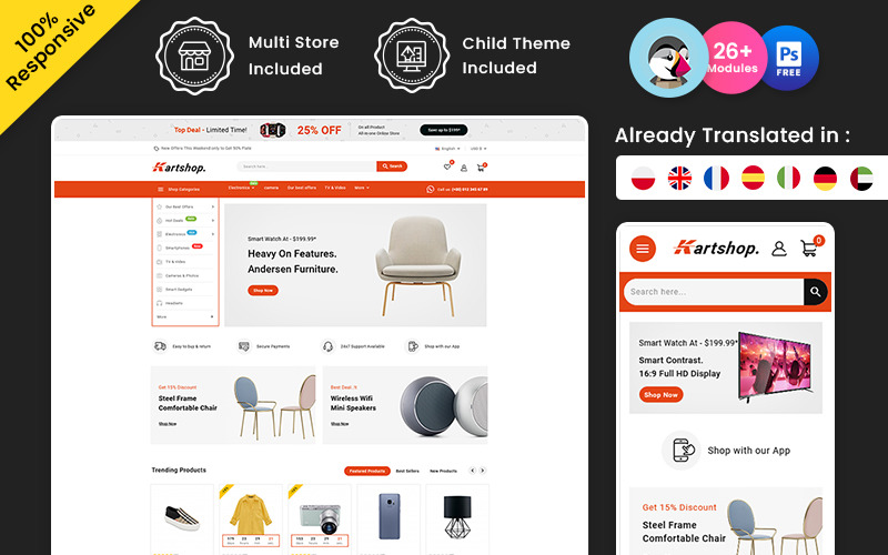 Kartshop - Mega Electronic Multipurpose Responsive Store Prestashop