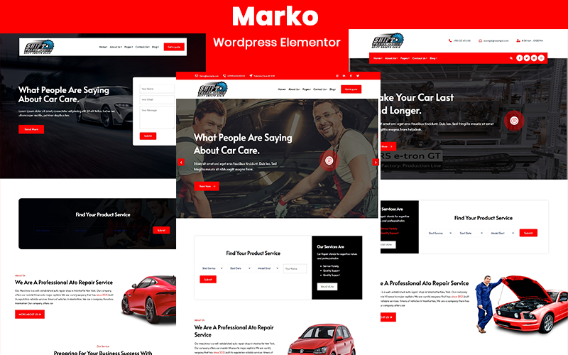 Marko biltvätt och mekanikertjänst WordPress Theme