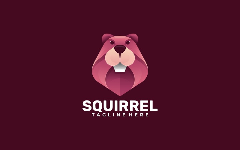 Squirrel Head Gradient Logo